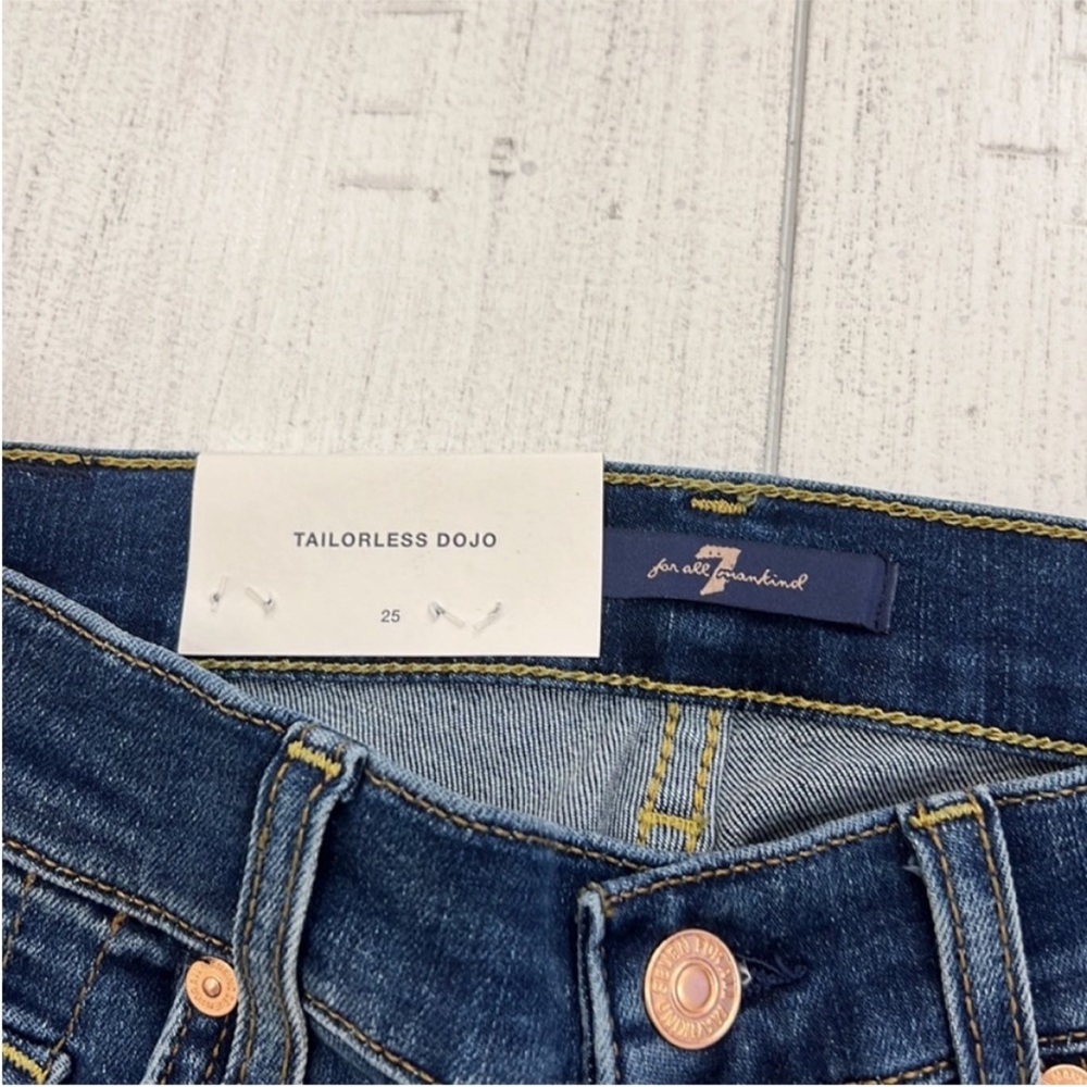 7 For All Mankind Tailorless Dojo Jeans Size 25 NWT Trousers 7FAMK Golden pocket - Picture 4 of 7